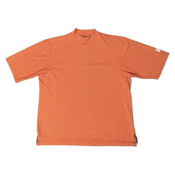 FootJoy FJ Men's Size L‎ Large Golf Shirt Stretchy High/Mock Neck Orange EUC. - Picture 1 of 11